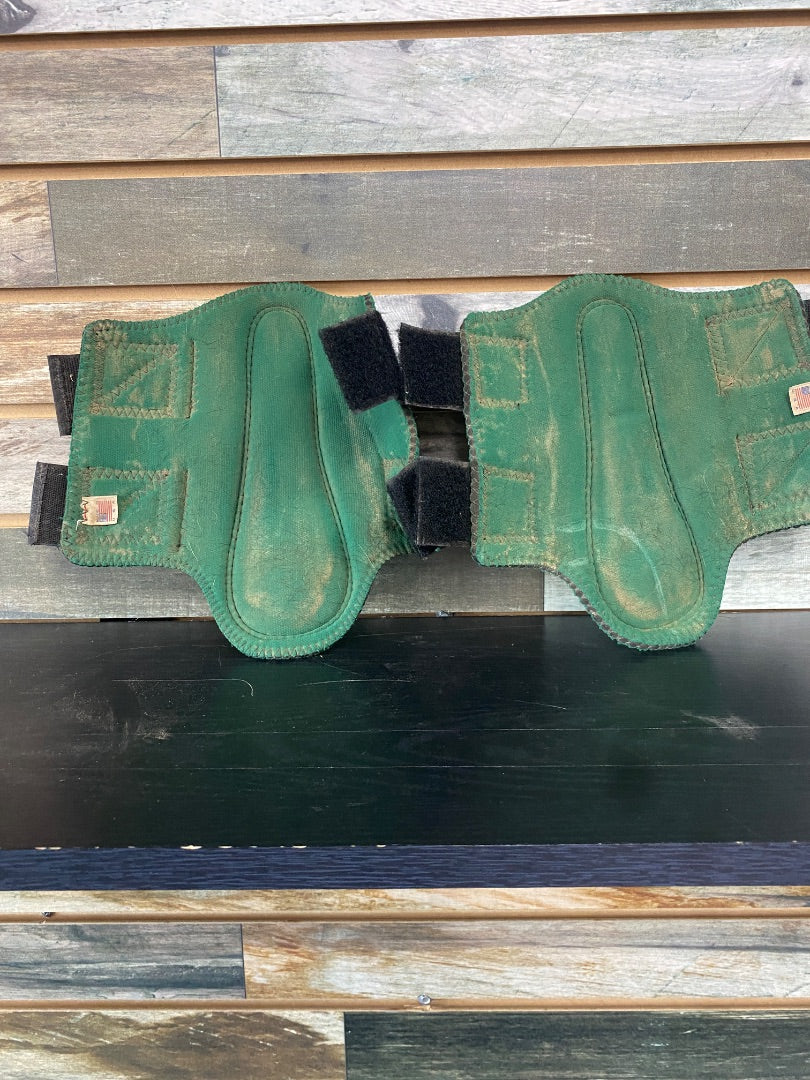 USED Pro Equine Brushing Boots Medium Green