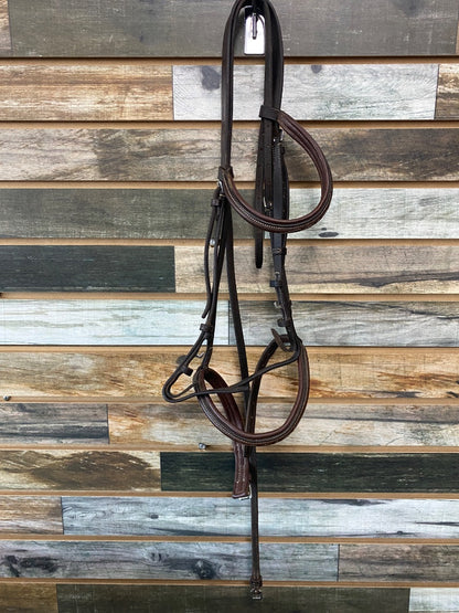 USED Plymouth Fancy Stitched Bridle Horse Dark Oil