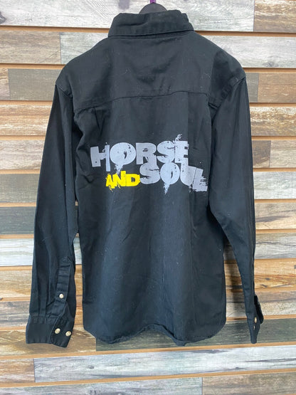 USED Blue Generation Western Button Down Shirt Small Black