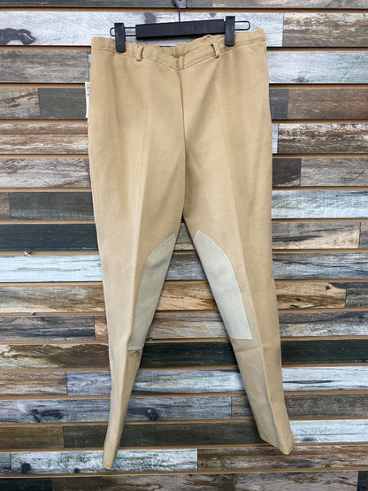USED Perris (NWT) Knee Patch Breeches Large Tan