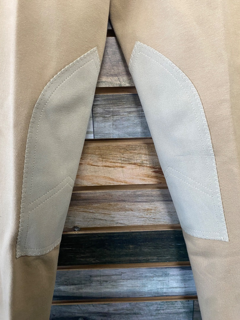 USED Perris (NWT) Knee Patch Breeches Large Tan