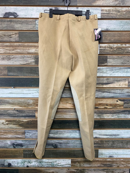 USED Perris (NWT) Knee Patch Breeches Large Tan