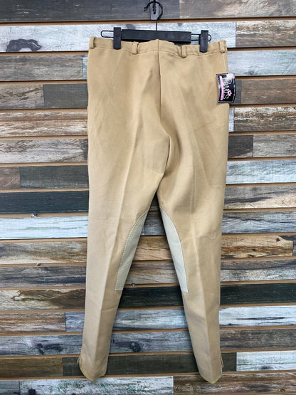 USED Perris (NWT) Knee Patch Breeches Large Tan