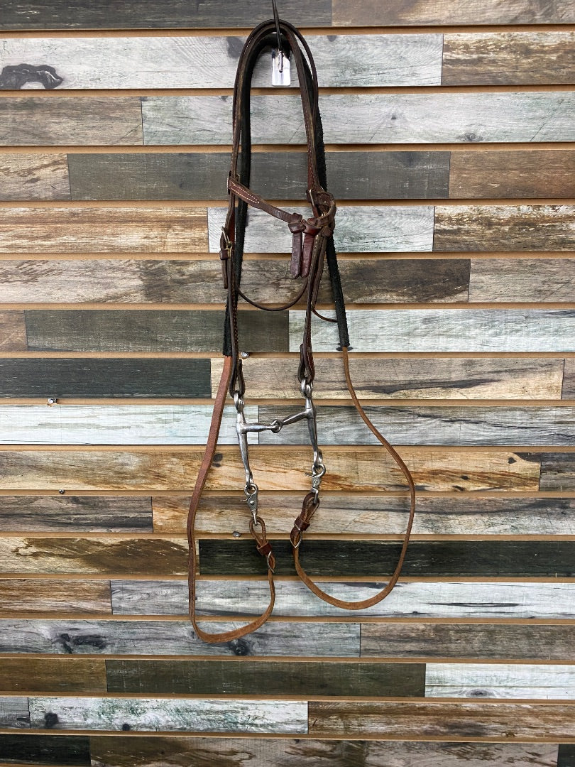 USED Browband Headstall with Reins and Tom Thumb Bit