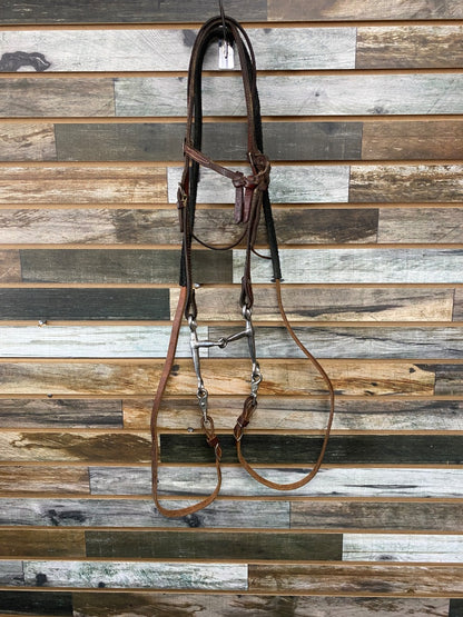 USED Browband Headstall with Reins and Tom Thumb Bit