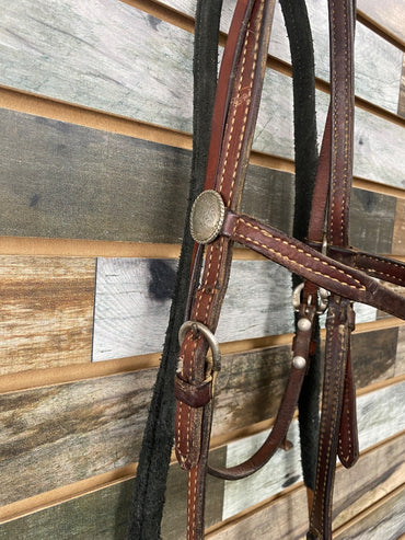 USED Browband Headstall with Reins and Tom Thumb Bit