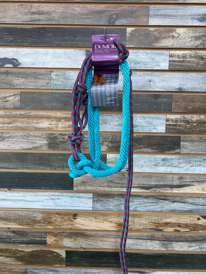 USED Dumor Rope Halter with Lead Teal & Magenta