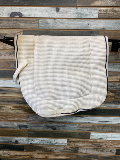 USED  Dressage Pad Horse Waffle Knit | White with Black Trim