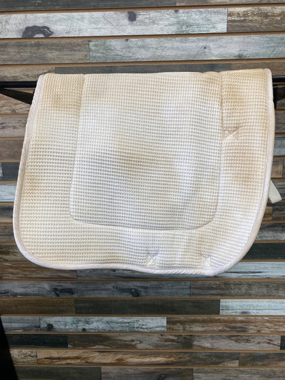 USED  Dressage Pad Horse Waffle Knit | White with Black Trim