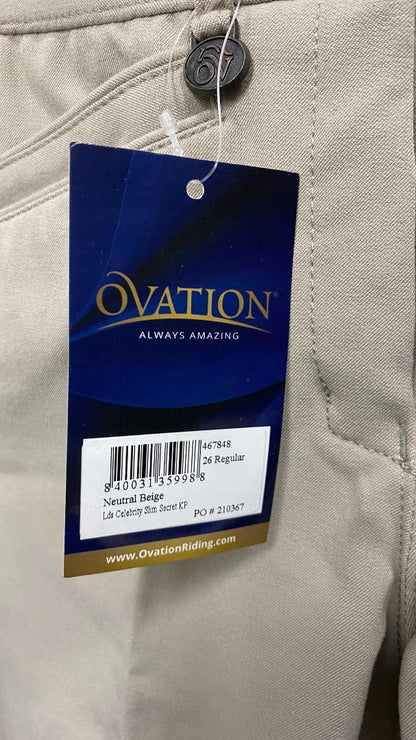 USED NWT Beige Ovation Celebrity Secret Slim KP Breeches | 26R