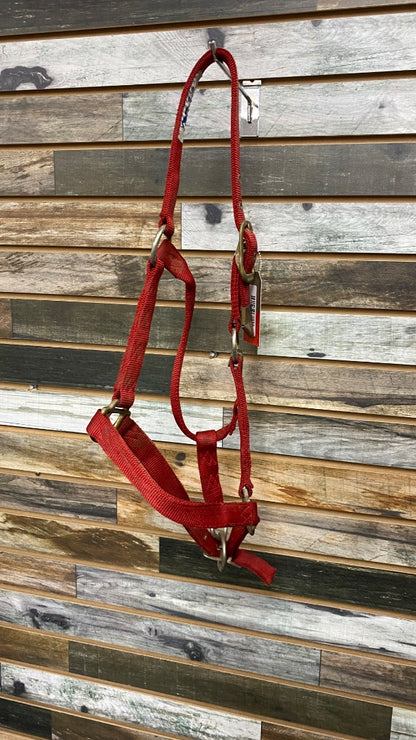 USED  Nylon Halter Horse Red