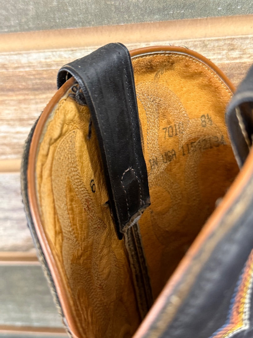 USED Justin Square Toe Boots 8.5