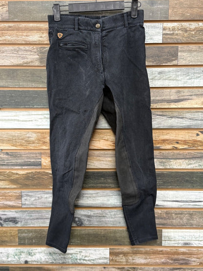 USED 24R Black Ariat Breeches