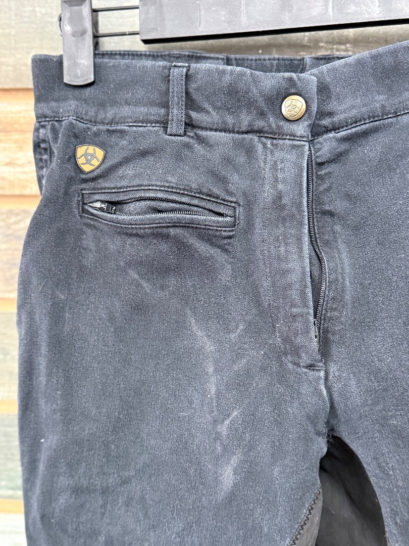USED 24R Black Ariat Breeches