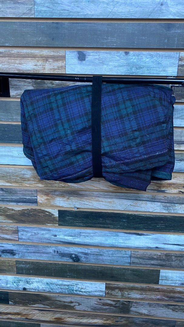 USED Stable Sheet 75" Navy & Green Plaid