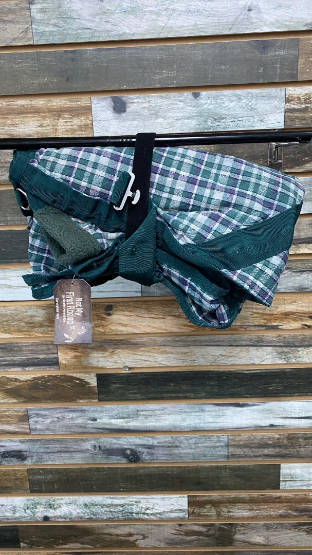 USED Sheet 78" Navy & Dark Green Plaid