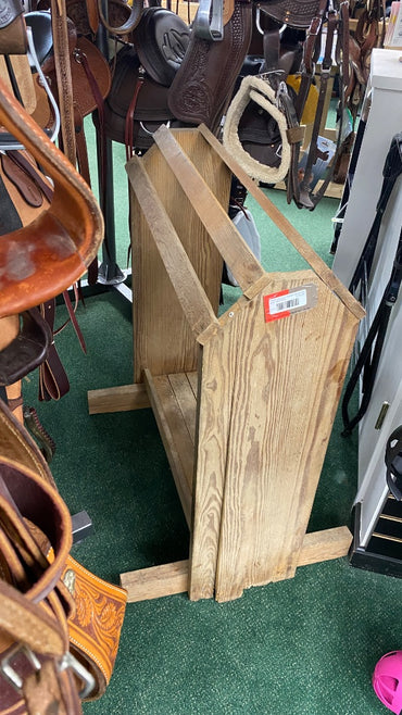 USED  Wooden Saddle Stand  Brown
