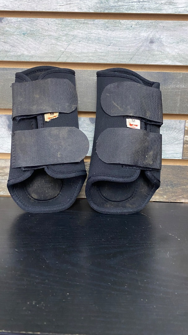 USED  Front Brushing Boots Medium Black