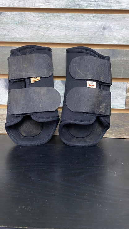 USED  Front Brushing Boots Medium Black