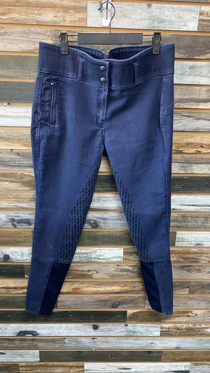 USED Horze Ladies "jean" Full Seat Breech, High Waist Full Navy