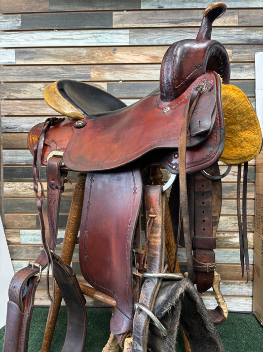 USED Billy Cook Western All Around Saddle 16.5" Medium Oil