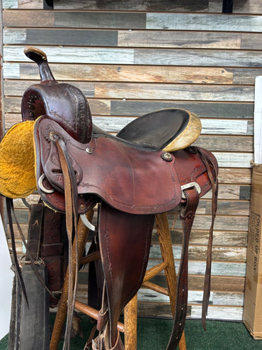 USED Billy Cook Western All Around Saddle 16.5" Medium Oil