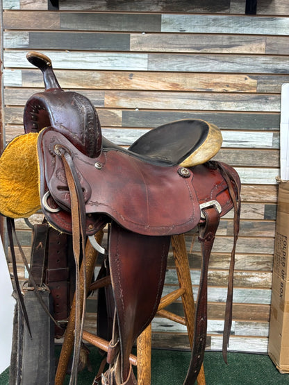 USED Billy Cook Western All Around Saddle 16.5" Medium Oil