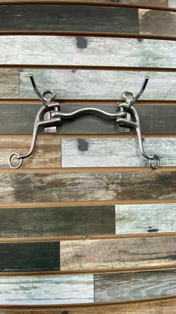 USED Golden Horseshoe Equestrian Low Port Medium Shank Walking Horse Bit 5" Silver