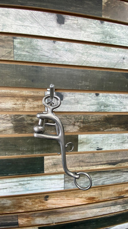 USED Golden Horseshoe Equestrian Low Port Medium Shank Walking Horse Bit 5" Silver