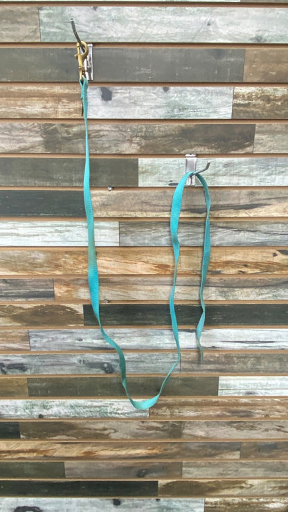 USED  Nylon lead rope 82" Teal