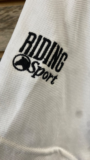 USED Riding Sport Ladies English Show Shirt Short Sleeve Large White