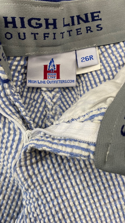 USED Highline Outfitters Knee Patch Breeches 26R Blue/White Check