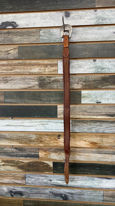 USED Golden Horseshoe Equestrian Ladies Western Leather Belt 26 Brown Beaded