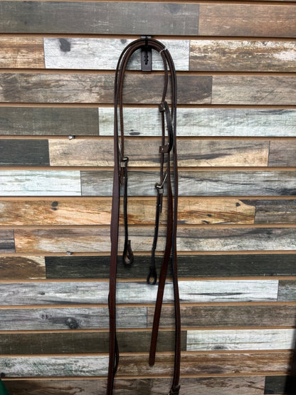 USED JTI Western Show Headstall with Split Reins Horse Brown