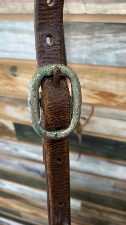 USED  Leather One-Ear Headstall Medium Oil, Stitching on Ear Horse Medium Oil