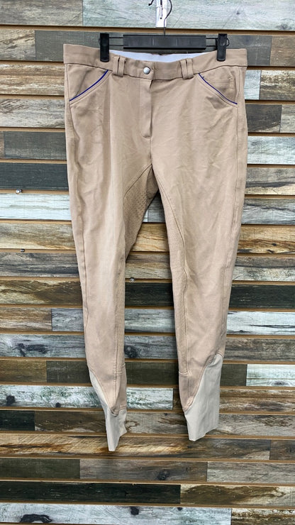 USED HR Silicone Full Seat 34 Tan with Blue Piping