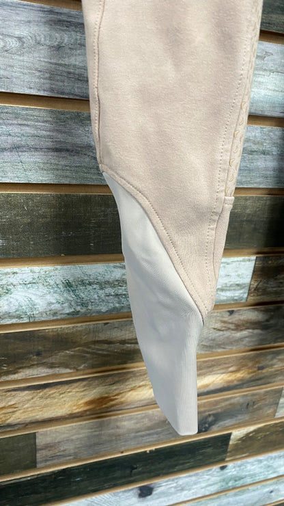USED HR Silicone Full Seat 34 Tan with Blue Piping