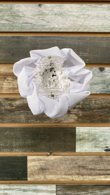 USED Golden Horseshoe Equestrian Hair Bun Holder  White