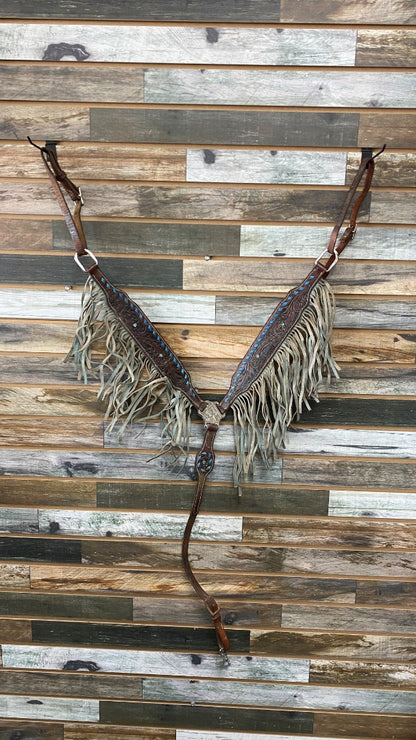 USED Golden Horseshoe Equestrian Breast Collar Horse Brown