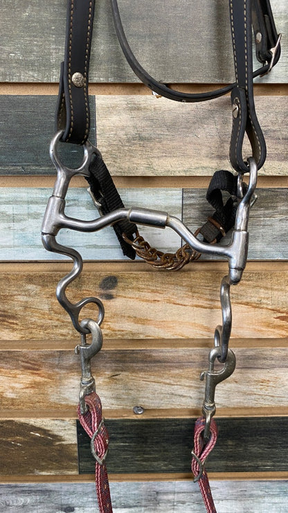 USED Weaver Western Browband  Headstall & Reins Horse Black Biothane