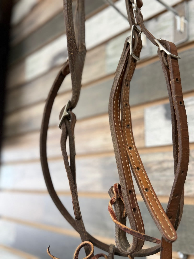 USED Split/One Ear Headstall Light Oil