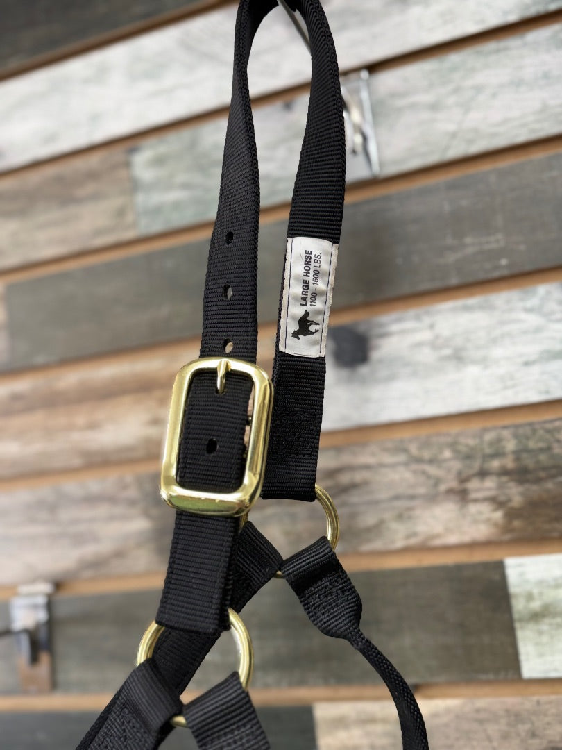 USED Large Black Weaver Nylon Halter