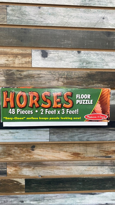 USED Melissa & Doug Puzzle Floor Size Horses 2ft’ x 3ft’ Multicolor