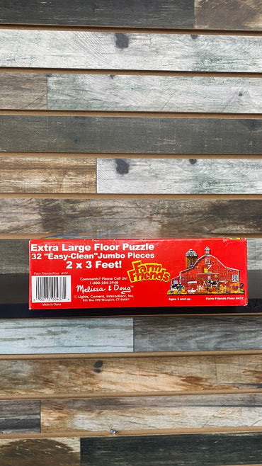 USED Melissa & Doug Puzzle Floor Size Farm Friends 2ft’ x 3ft’ Extra Large Multicolor