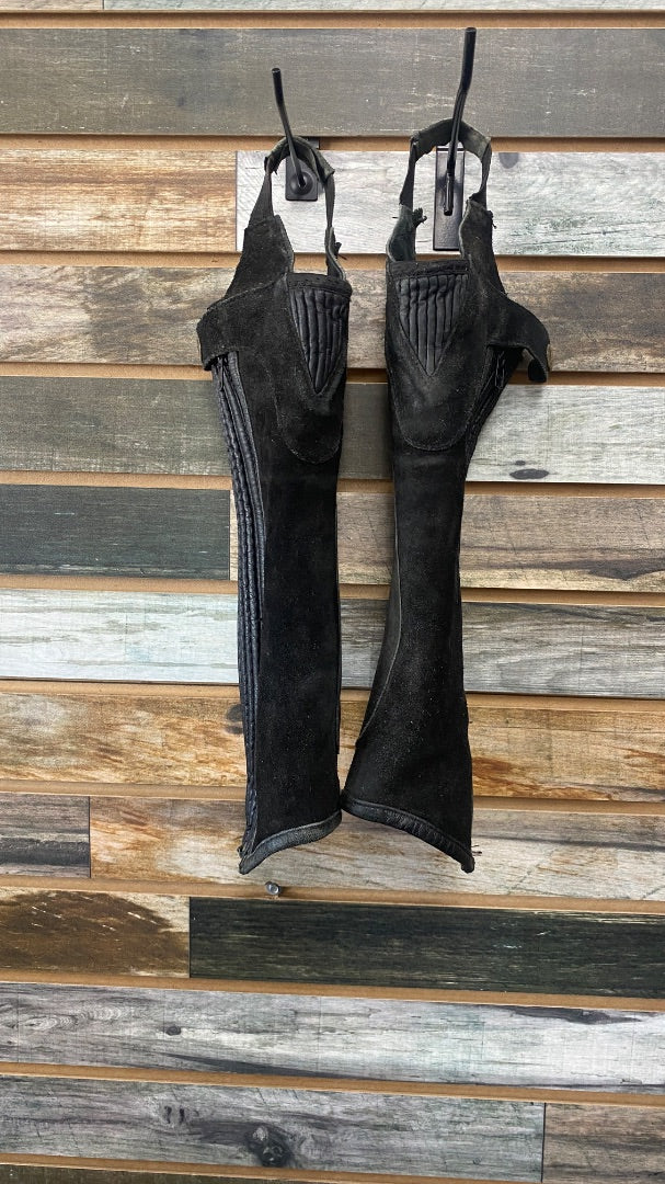 USED Ovation Suede Half Chaps Average Tall Youth Black