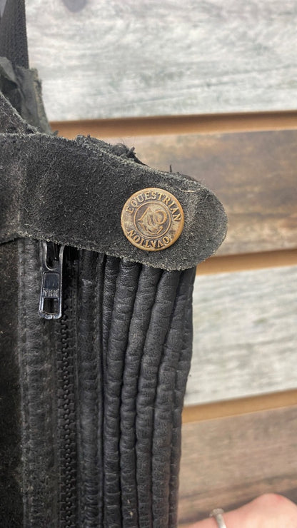 USED Ovation Suede Half Chaps Average Tall Youth Black