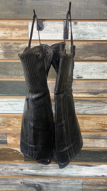 USED The Elite Leather Half Chaps Small Black