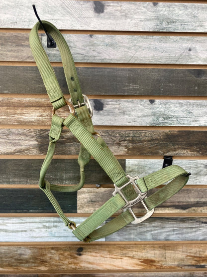USED Weaver Nylon Halter Small Horse/Cob Lime Green