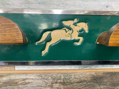USED Warner’s Tack Manufacturing Bridal  Rack 36x6” Hunter Green/Silver/Wood
