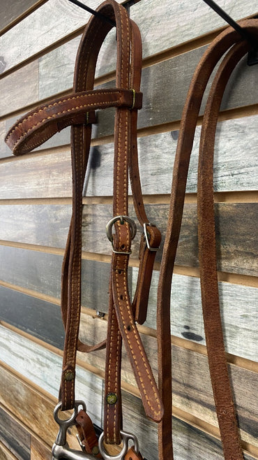 USED Browband Headstall with Bit & Split Reins